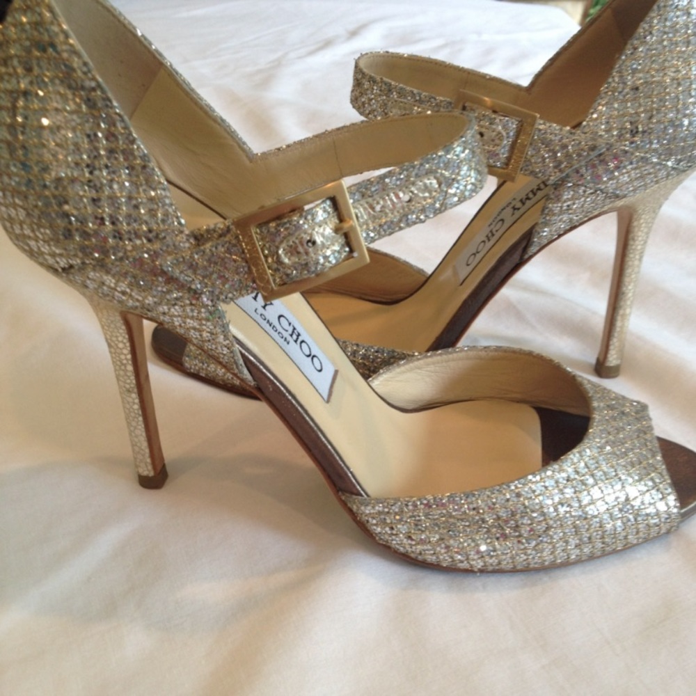 Jimmy Choo Champagne Glitter Shoe